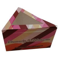 color printed triangle cake slice boxes paper bakery packaging wholesale