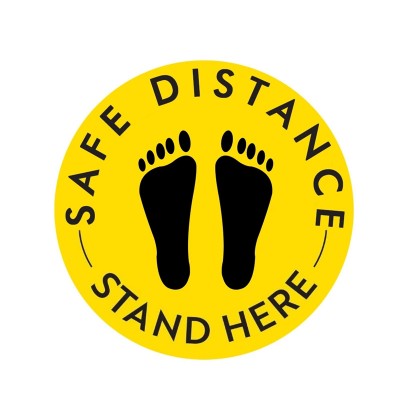 keep social distance alarm distancing floor stickers