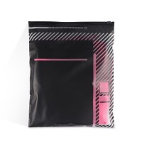 high quality clear resealable black zipper lock pvc plastic bag with custom printing logo